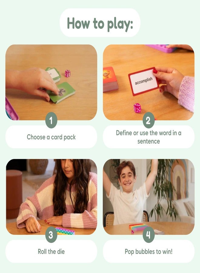 THE FIDGET GAME Vocabulary Words, Flash Card Game, Grade 4-6, Ages 9-12, Develop Communication and Reading Comprehension Skills, Fidget Mats, Learning Guide & PDF Workbook Included - Image 4